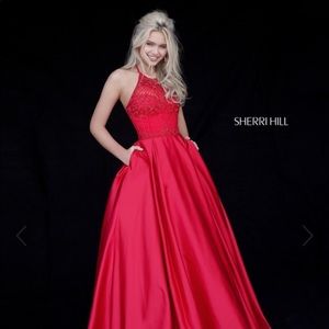 Size 00 red Sherri hill dress
